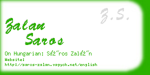 zalan saros business card